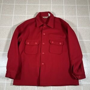 Vintage 50S Boys Scouts America Jacket Mens L Red 70S BSA Official Wool Coat